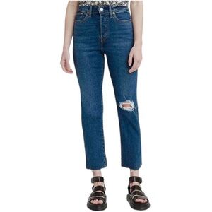 Levi’s Wedgie Straight Jeans - Distressed Dark Wash